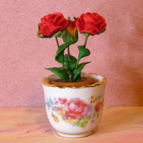 Reutter Porcelæn Rosenpotte med roser