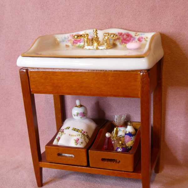 Reutter Porcelæns håndvask til miniature huset i 1:12