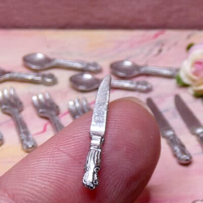 Miniature sølvbestik